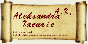 Aleksandra Kaćurić vizit kartica